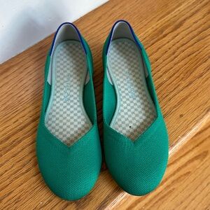EUC Rothy’s The Flat, Jade Green, 6.5